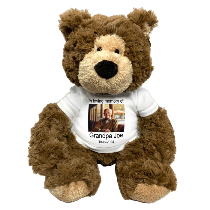 Personalized Photo Memorial Teddy Bear - 14 Inch Bear Hugs