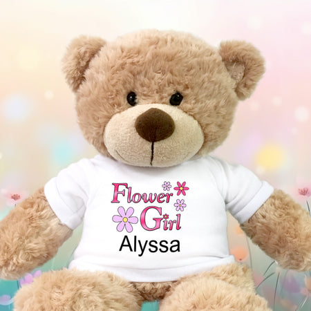 Personalized teddy bears for ring bearers and flower girls at your wedding