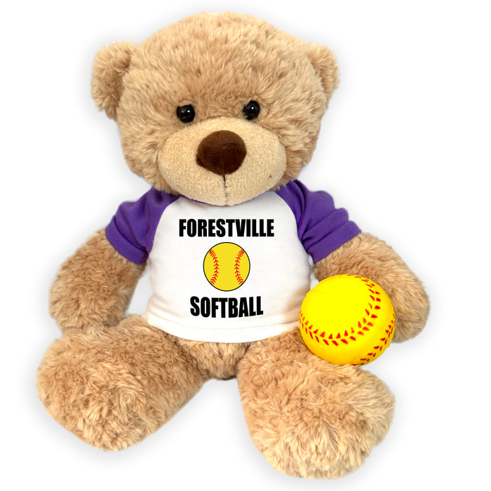 Softball Teddy Bear - Personalized 13" Bonny Bear