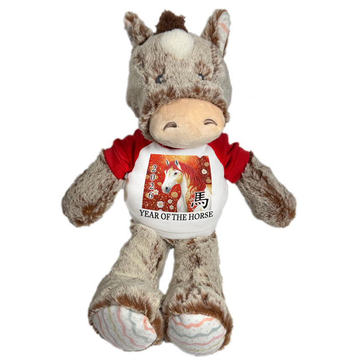 Chinese Zodiac Year of the Horse 2026 Lunar New Year Stuffed Animal - 12 inch Plush Ebba Pony