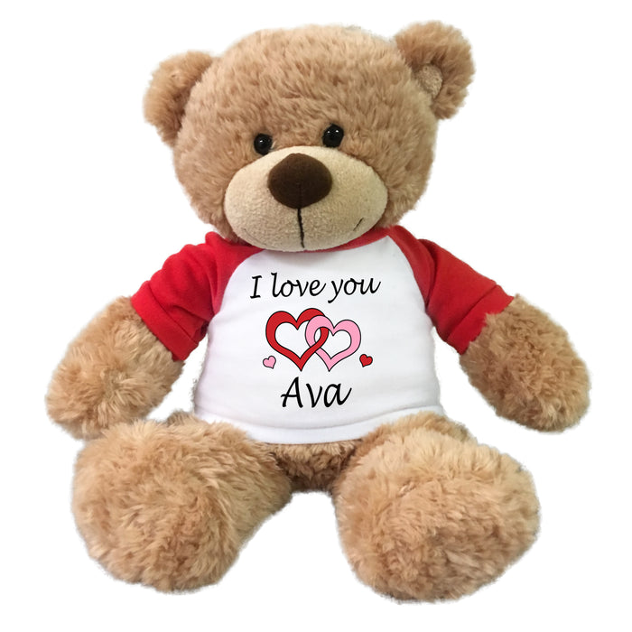 Personalized I love you Valentine Teddy Bear - 13" Bonny Bear