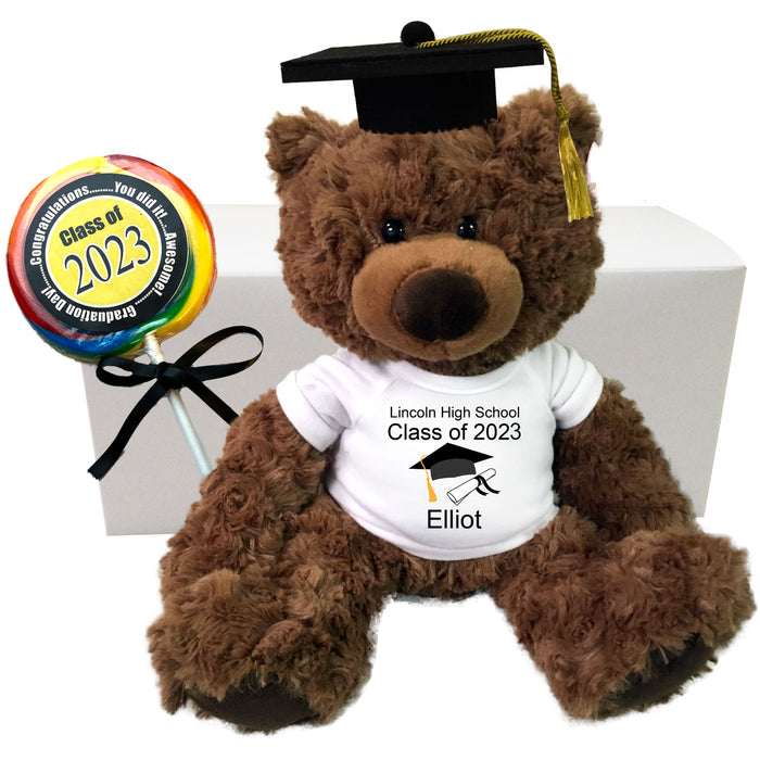 Personalized Graduation Teddy Bear Gift Set - 13 Inch Coco Bear