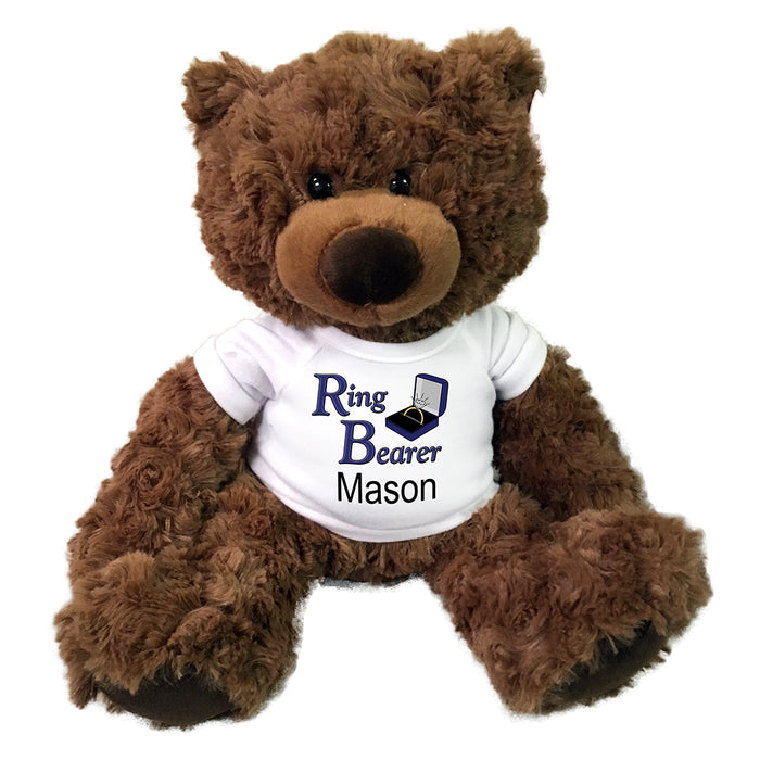 Personalized Ring Bearer Teddy Bear - 13" Coco Bear