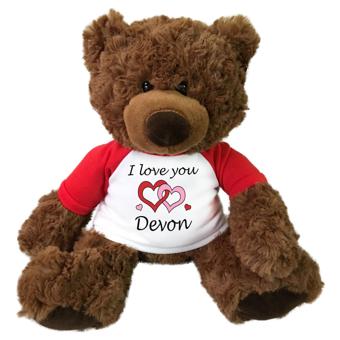 Personalized I love you Valentine Teddy Bear - 13" Coco Bear