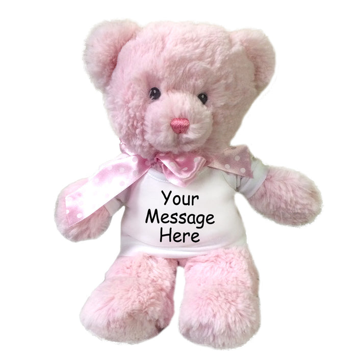 Personalized Teddy Bear - 12 inch Pink Baby Bear by Aurora Plush