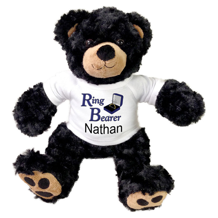 Personalized Ring Bearer Teddy Bear - Black Vera Bear