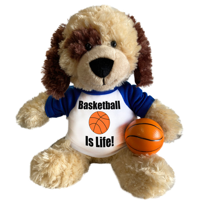 Basketball Spotty Dog - 12" Personalized Plush