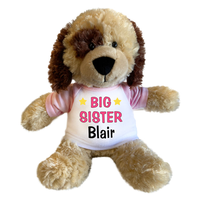 Big Sister Spotty Dog - Personalized 12 Inch Plush Puppy dog