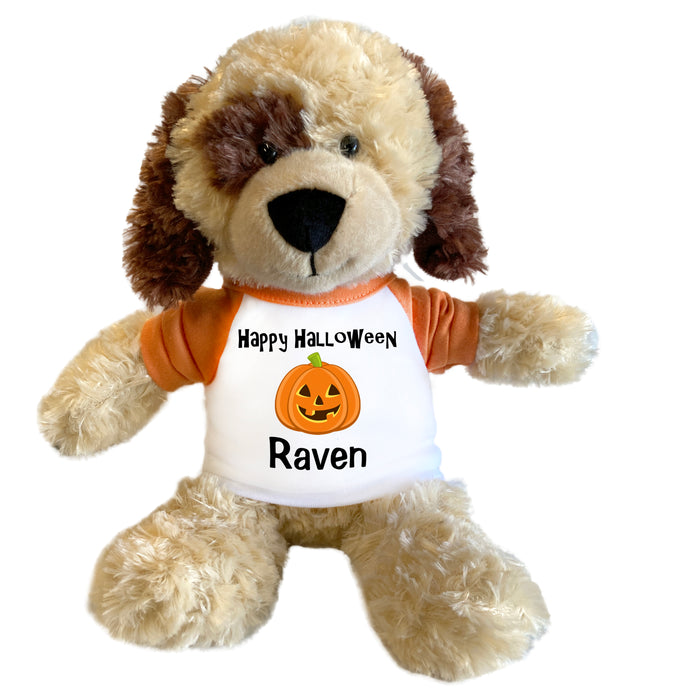 Personalized Halloween Spotty Dog - 12 Inch Plush
