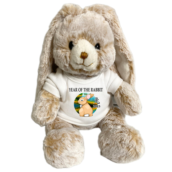 Year of the Rabbit 2023 Chinese Zodiac Stuffed Animal - Small 11" Tan Mopsy Bunny