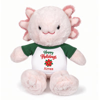 Personalized Christmas Stuffed Axolotyl - 12 Inch Plush Axolytl