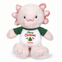 Personalized Christmas Stuffed Axolotyl - 12 Inch Plush Axolytl