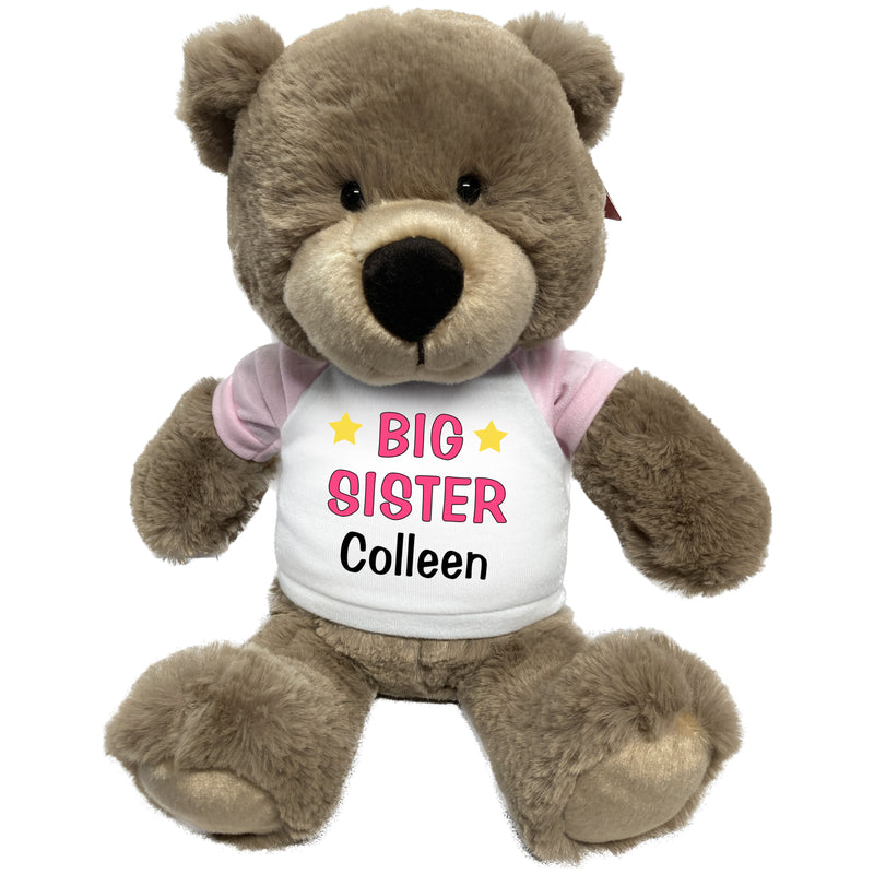 Big Sister Teddy Bear - Personalized 14" Taupe Bear