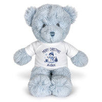 Personalized Christmas Teddy Bear - 12 Inch Blue Baby Bear