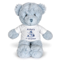 Personalized Christmas Teddy Bear - 12 Inch Blue Baby Bear
