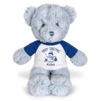 Personalized Christmas Teddy Bear - 12 Inch Blue Baby Bear