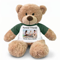Personalized Teddy Bear - 13 Inch Bonny Bear with Photo and/or Text - Green Shirt