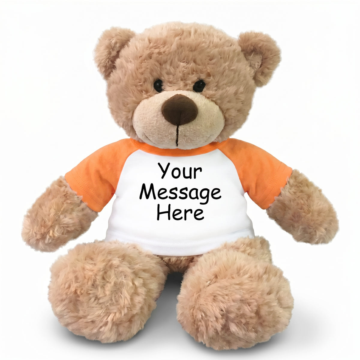 Personalized Teddy Bear - 13" Bonny Bear - Orange Sleeves