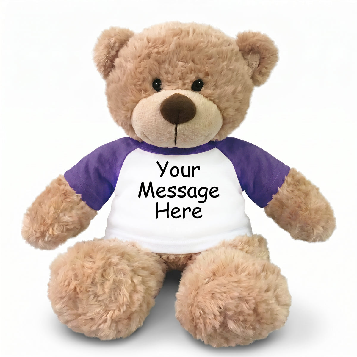 Personalized Teddy Bear - 13" Bonny Bear - Purple Sleeves