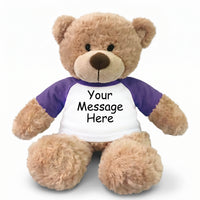 Personalized Teddy Bear - 13" Bonny Bear - Purple Sleeves