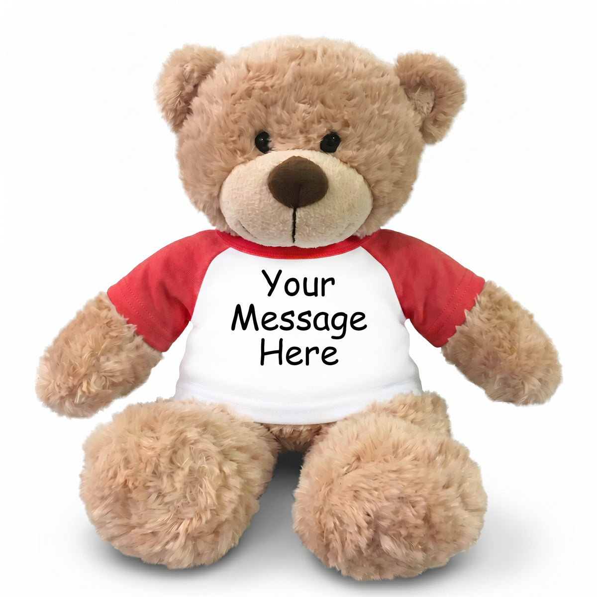 Personalized Teddy Bear - 13" Bonny Bear - Red Sleeves