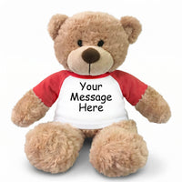 Personalized Teddy Bear - 13" Bonny Bear - Red Sleeves