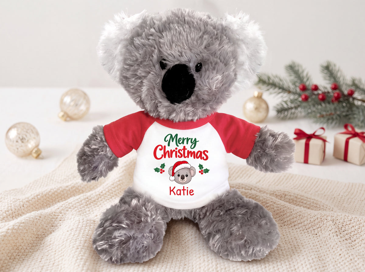 Personalized Christmas Stuffed Koala - 12 Inch Plush Tubbie Wubbies Koala - Custom Christmas Gift