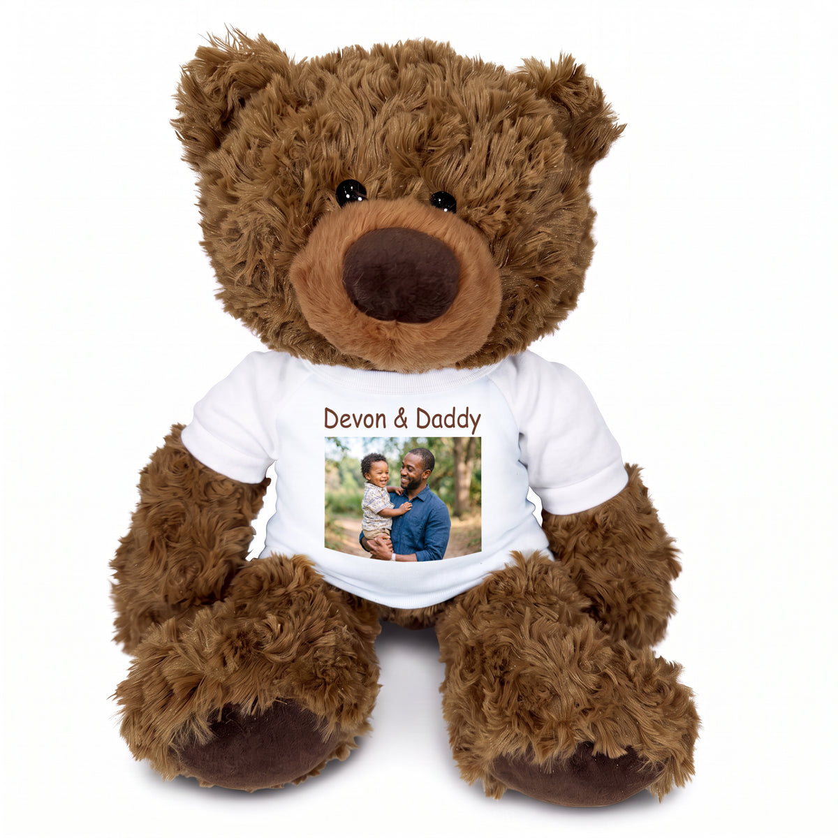 Personalized Teddy Bear - 13 inch Coco Bear with Photo and/or Text - White Shirt