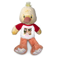 Personalized Stuffed Duck - 12 Inch Dani Duck with Photo & Text - Red Shirt