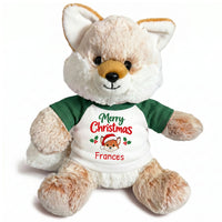Personalized Christmas Stuffed Fox - 11 Inch Plush Fancy Fox