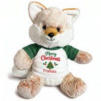 Personalized Christmas Stuffed Fox - 11 Inch Plush Fancy Fox