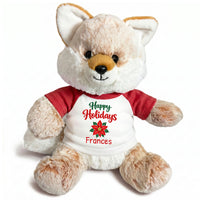 Personalized Christmas Stuffed Fox - 11 Inch Plush Fancy Fox