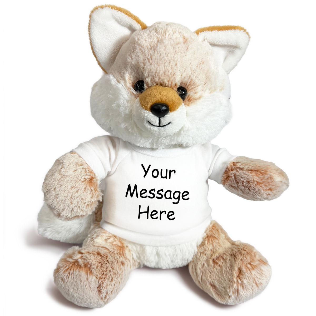 Personalized Stuffed Fox - 11 Inch Fancy Fox - White Shirt