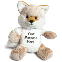 Personalized Stuffed Fox - 11 Inch Fancy Fox - White Shirt