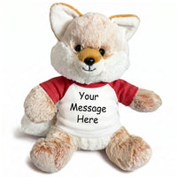 Personalized Stuffed Fox - 11 Inch Fancy Fox - Red Shirt