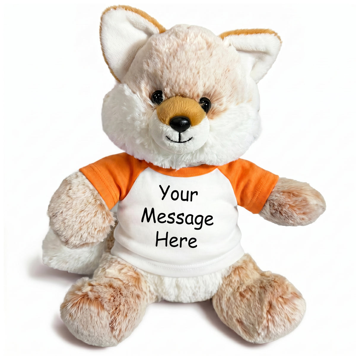 Personalized Stuffed Fox - 11 Inch Fancy Fox - Orange Shirt