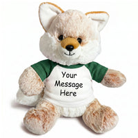 Personalized Stuffed Fox - 11 Inch Fancy Fox - Green Shirt