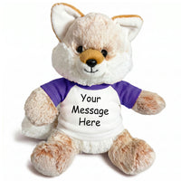 Personalized Stuffed Fox - 11 Inch Fancy Fox - Purple Shirt
