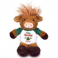 Personalized Christmas Scottish Highland Cow - 12 Inch Plush Mucklecoo