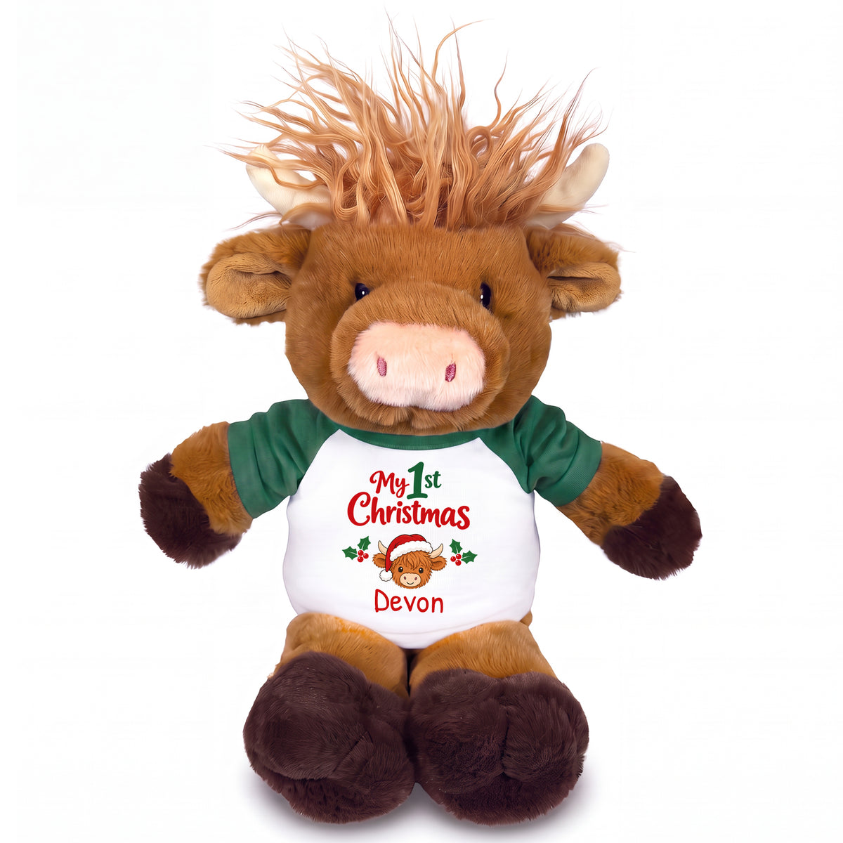 Personalized Christmas Scottish Highland Cow - 12 Inch Plush Mucklecoo
