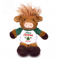 Personalized Christmas Scottish Highland Cow - 12 Inch Plush Mucklecoo