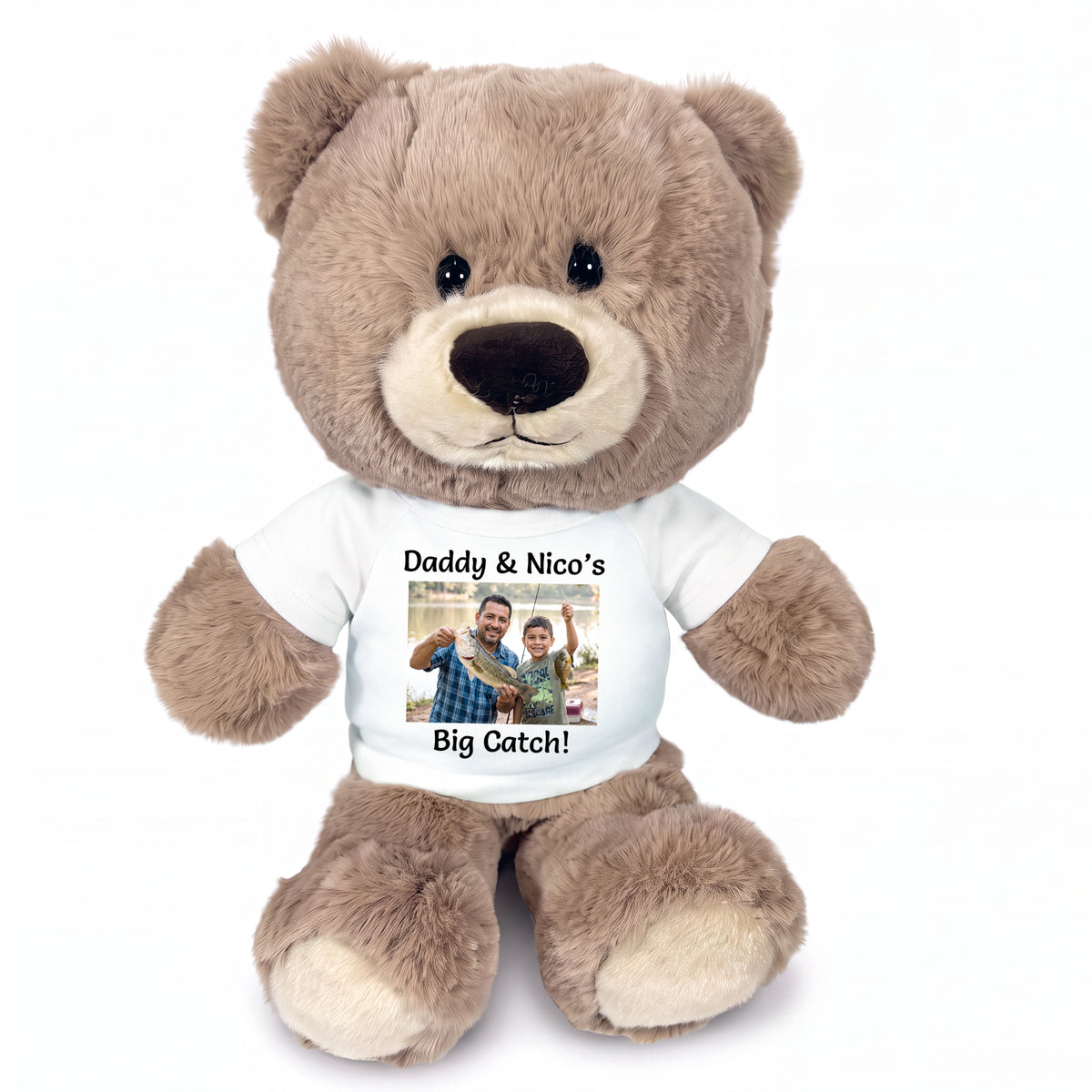 Personalized Teddy Bear - 11 inch Hug-a-Wug Bear with Photo & Text - White Shirt