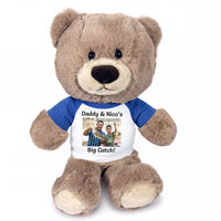 Personalized Teddy Bear - 11 inch Hug-a-Wug Bear with Photo & Text - Royal Blue Shirt
