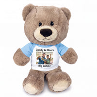 Personalized Teddy Bear - 11 inch Hug-a-Wug Bear with Photo & Text - Light Blue Shirt