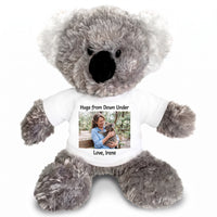 Personalized Stuffed Koala - 12 inch Tubbie Wubbie Koala with Photo and/or Text - White Shirt