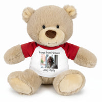 Personalized Memorial Teddy Bear - 10 Inch Tan Nuzzles Bear - Red