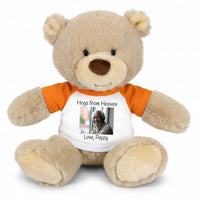 Personalized Memorial Teddy Bear - 10 Inch Tan Nuzzles Bear - Orange