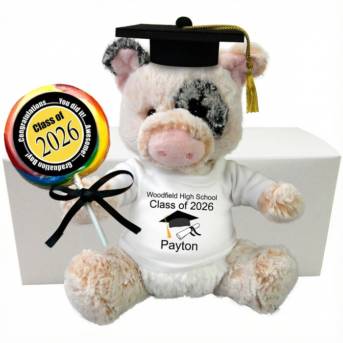 Personalized Graduation Class of 2026 Pig Gift Set - 11" Percy Pig