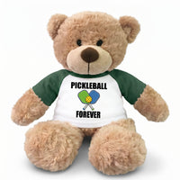 Pickleball Teddy Bear - Personalized 13" Bonny Bear, Paddle Design - green sleeves