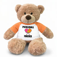 Pickleball Teddy Bear - Personalized 13" Bonny Bear, Paddle Design - orange sleeves